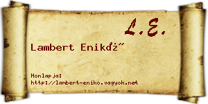 Lambert Enikő névjegykártya